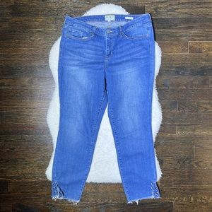 William Rast Ankle Skinny Raw Hem Grommet Jeans Size 30